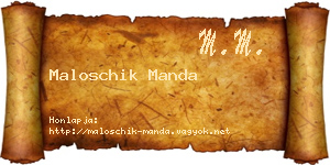 Maloschik Manda névjegykártya